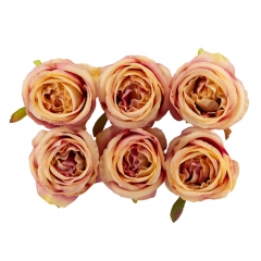 Головка троянди, бежево-рожева, 9 см (8502-009/1)