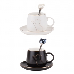 Чашка с блюдцем "Кошачье счастье", 200 мл * Рандомный выбор дизайна (9200-036)