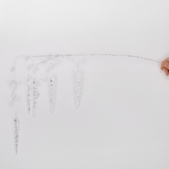 Декоративна гілка "Срібні бурульки", 57 см (9155-009)