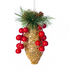 Ёлочная игрушка "Золотая шишка" (012NZK)