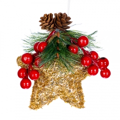 Ёлочная игрушка "Золотая звезда" (014NZK)