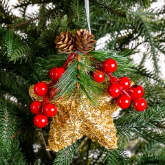 Ёлочная игрушка "Золотая звезда" (014NZK)
