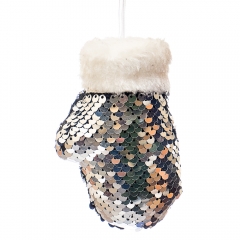 Ёлочная игрушка "Зимняя варежка в пайетках" (036NZK)