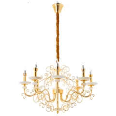 Люстра золотая с завитками (8 свечей) (KC011/8 (gold)) (KC011/8 (gold))