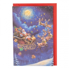 Вітальна листівка з конвертом до Нового Року "Санта" (3000-039)