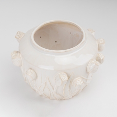 Ваза "Квітучий сад", кремова, 19 см (4011-026)