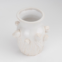 Ваза "Квітучий сад", кремова, 25 см (4011-028)