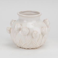 Ваза "Квітучий сад", кремова, 15 см (4011-029)