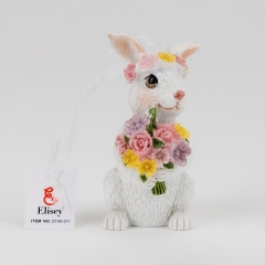 Підвісна статуетка "Кролик у вінку", 8 см (5105-011)