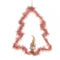 Підвіска "Пухнаста ялинка" рожева (6003-037)