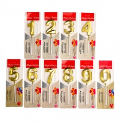 Свічки для торта "Блиск" від 0 до 9, золоті (8512-004)