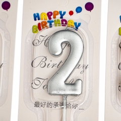 Свічки для торта "Сяйво" від 0 до 9, срібні (8512-007)