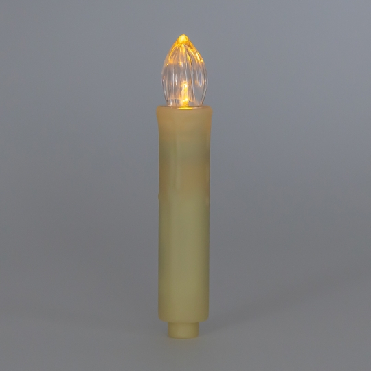 Набір з 10 світлодіодних свічок (LED) з кліпсами на ялинку, айворі, 10 см (9262-012)