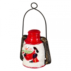 Фігурка «Ліхтарик сніговик з подарунком» (006NK)