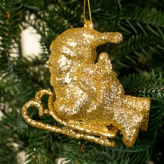 Ёлочная игрушка "Золотой Дед Мороз" (011NZ)