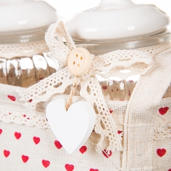 УЦІНКА Набір для спецій (18*10*14) (Напливи кераміки,дефект фарбування,подряпини,сіра тканина на корзинках) (007AW-2)