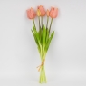 Букет латексних тюльпанів, 5 бутонів, рожевий, 50 см (2026-001/dk. pink)