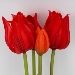 Букет латексных тюльпанов, 5 бутонов, красный, 50 см (2026-001/red)