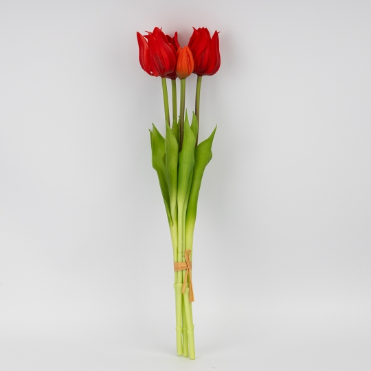 Букет латексних тюльпанів, 5 бутонів, червоний, 50 см (2026-001/red)