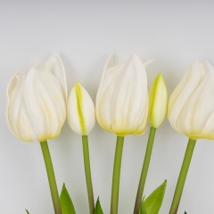 Букет латексных тюльпанов, 5 бутонов, белый, 50 см (2026-001/white)