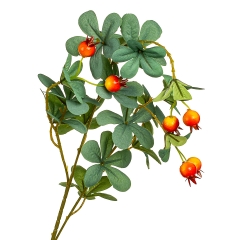 Ветвь шиповника с красно-желтыми ягодами искусственная (8408-009)
