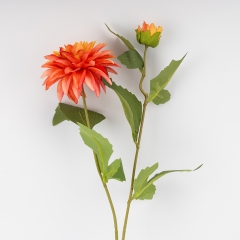 Искусственная георгина с 2 бутонами, оранжевая, 66 см СПАСЕННАЯ ПОЗИЦИЯ (9259-048)
