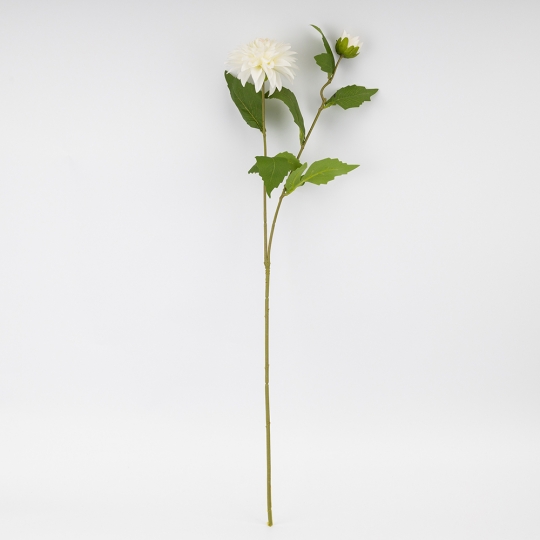 Искусственная георгина с 2 бутонами, белая, 66 см СПАСЕННАЯ ПОЗИЦИЯ (9259-051)