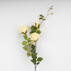 Искусственная роза с 3 бутонами, белая, 89 см СПАСЕННАЯ ПОЗИЦИЯ (9259-062)