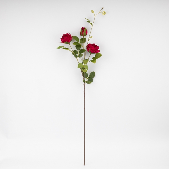 Искусственная роза с 3 бутонами, темно-розовая, 89 см СПАСЕННАЯ ПОЗИЦИЯ (9259-064) Искусственная роза с 3 бутонами, темно-розовая, 89 см СПАСЕННАЯ ПОЗИЦИЯ (9259-064)