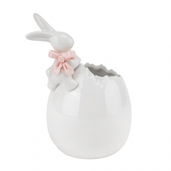 Ємність для зберігання "Кролик з бантиком", біла, 14,5 см (5009-043)