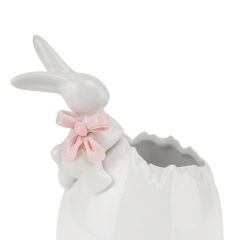 Ємність для зберігання "Кролик з бантиком", біла, 14,5 см (5009-043)