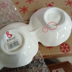 УЦІНКА Піала "Веселі гноми", 27*10*4,5 см (Скол знизу,плями фарби,краплинки,напливи кераміки) (00BR-6021-011)