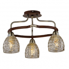 Люстра коричневая с 3 медовыми плафонами (NN013/3) (NN013/3)
