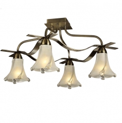 Люстра коричневая с 4 плафонами в форме колокольчика (NN017/4) (NN017/4)