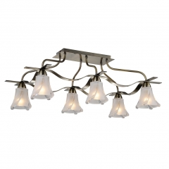 Люстра коричневая с 6 плафонами в форме колокольчика (NN017/6) (NN017/6)