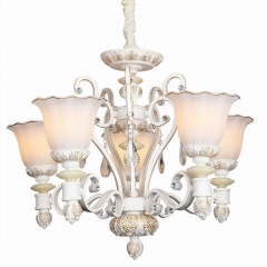 Люстра класична біла на 5 плафонів із матового скла (YA005/5)