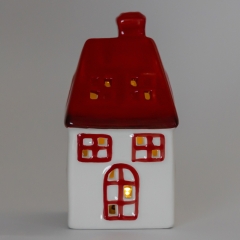 Світлодіодний будиночок (LED), біло-червоний, 15,6 см (6039-005)