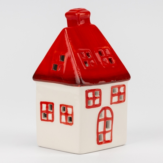 Світлодіодний будиночок (LED), біло-червоний, 15,6 см (6039-005)