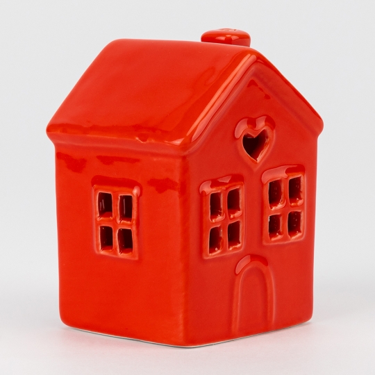 Светодиодный домик (LED), красный, 10,5 см (6039-007)