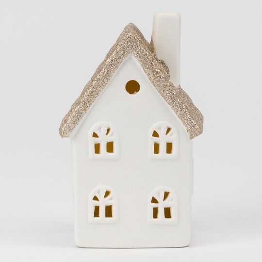 Світлодіодний будиночок (LED), білий, 13 см (6039-011) Світлодіодний будиночок (LED), білий, 13 см (6039-011)