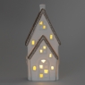 Светодиодный домик (LED), белый, 17 см (6039-014)