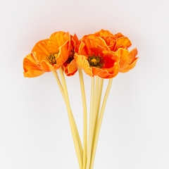 Букет маков, 7 бутонов, оранжевый, 35 см СПАСЕННАЯ ПОЗИЦИЯ (9259-078)