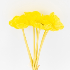 Букет маков, 7 бутонов, желтый, 35 см СПАСЕННАЯ ПОЗИЦИЯ (9259-080)