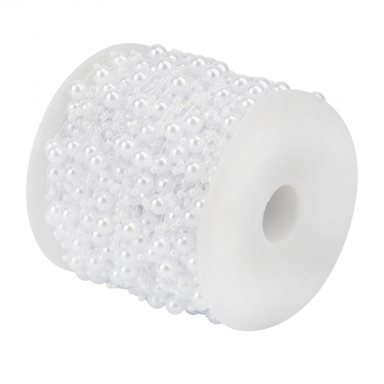 Гірлянда з намистин на волосіні, біла, 15 м (9275-005) Гірлянда з намистин на волосіні, біла, 15 м (9275-005)