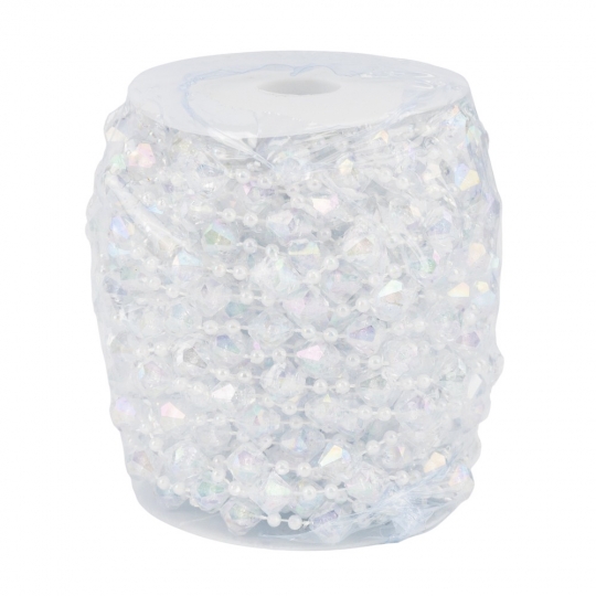 Гирлянда из кристаллов, прозрачная с переливами, 15 м (9275-008)