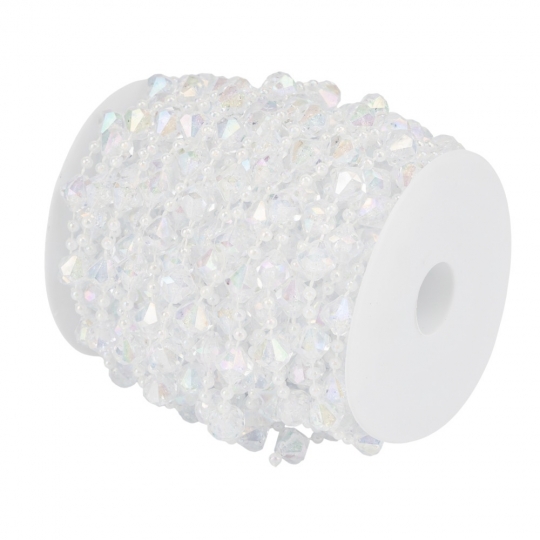 Гирлянда из кристаллов, прозрачная с переливами, 15 м (9275-008)