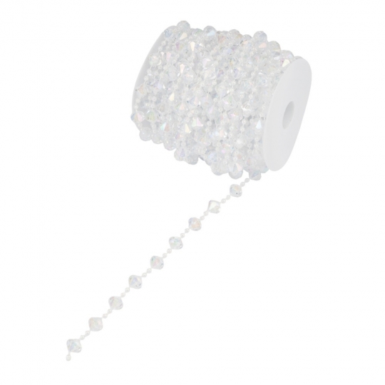 Гирлянда из кристаллов, прозрачная с переливами, 15 м (9275-008)