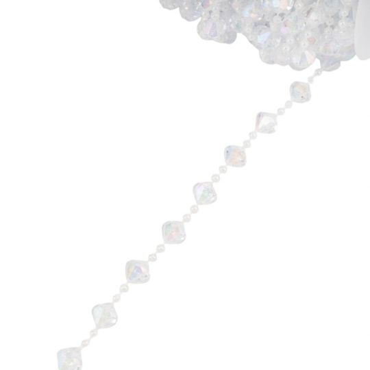 Гирлянда из кристаллов, прозрачная с переливами, 15 м (9275-008)