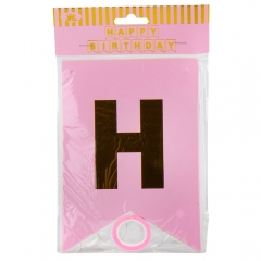 Гірлянда на день народження, рожево-золота (9093-035)