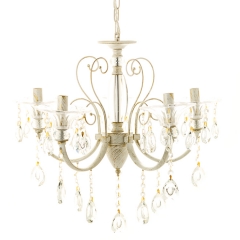 Люстра из хрусталя белого цвета под винтаж на 5 ламп (OU101/5) (OU101/5)